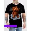 Summer Round Neck 3D Money Bear Print Top Fashionable Casual Short Sleeved Men's and  Women's Couple Unisex T-shirts