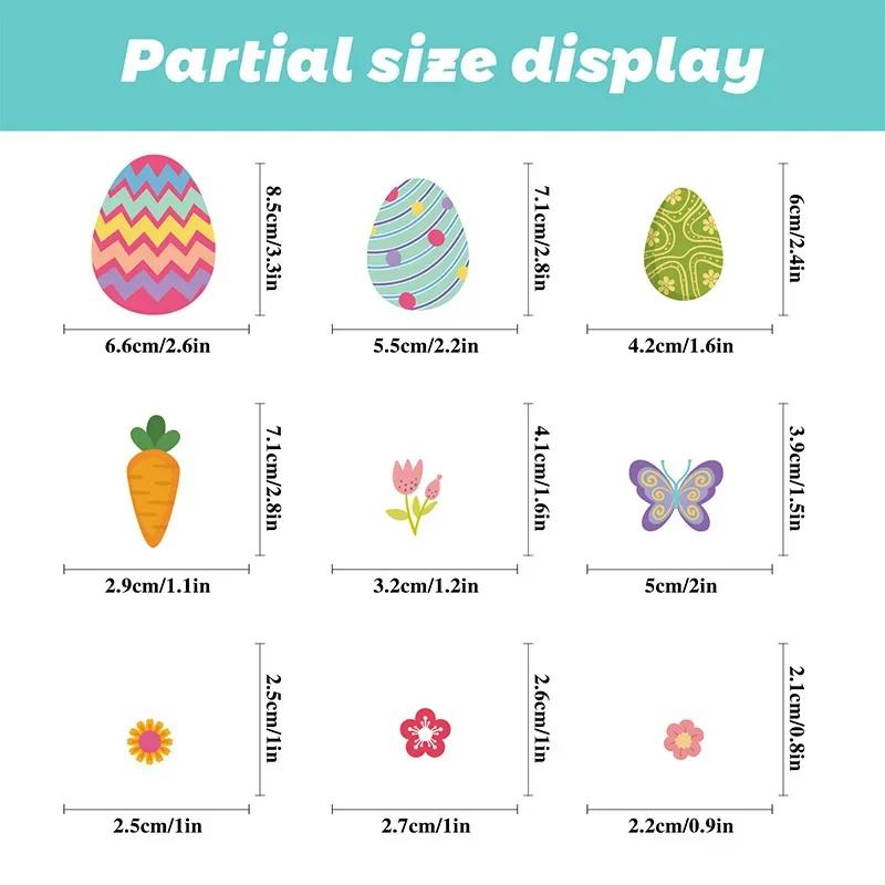 Easter colored window stickers Easter egg glass windows smooth wall stickers cartoon cute decorations children's party gifts