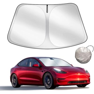 Voor Tesla Voorruit Zonnescherm Opvouwbaar Voorraam Zonneschermhoes Hittebescherming Vizier Voor Model Y Model3 2025 Accessoires