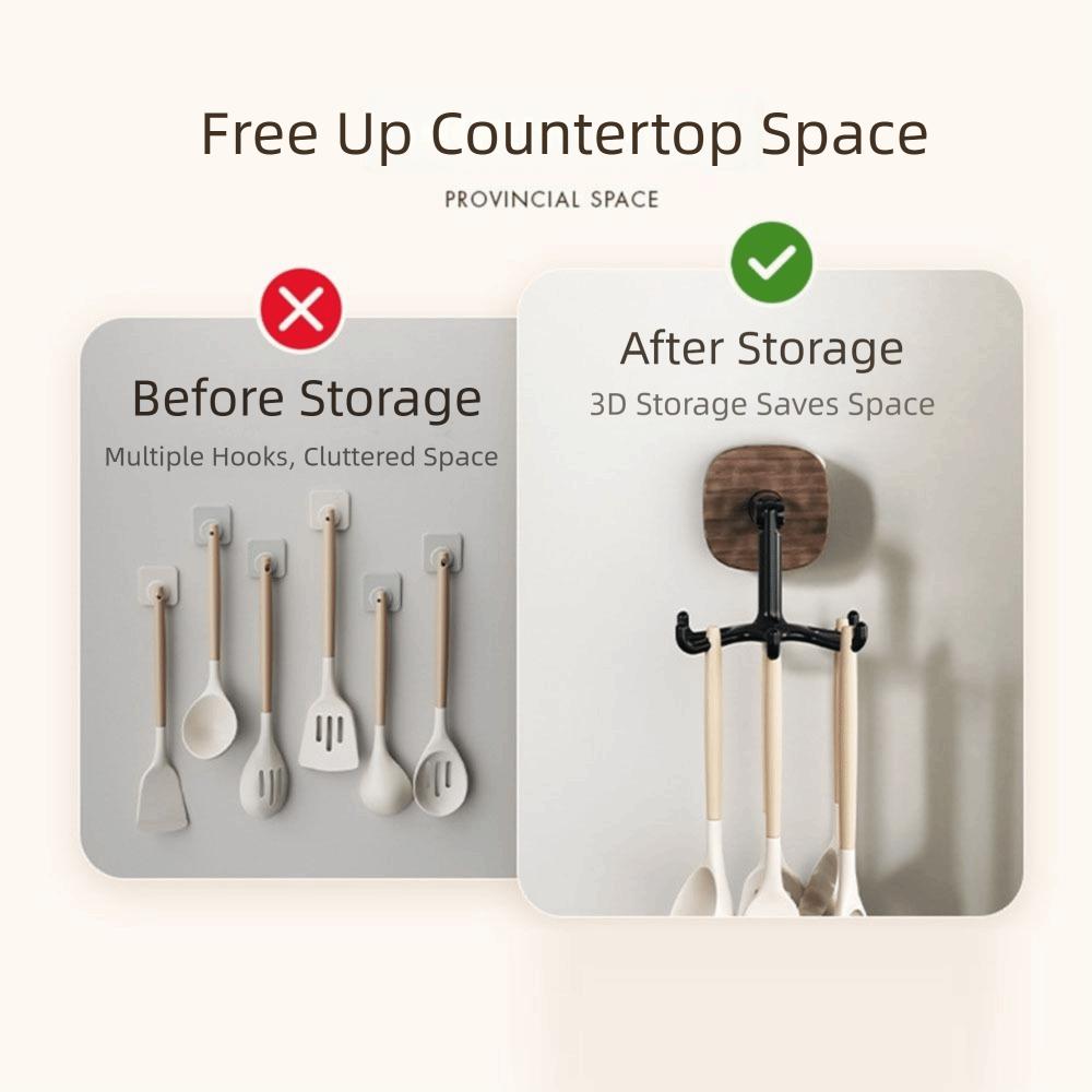 6-Claw Hook 360° Rotating Hook Suction Cup Cooking Utensils Hanger  Bathroom