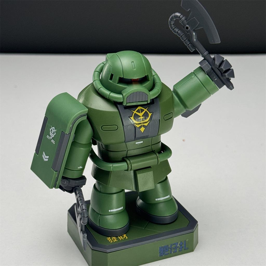 Anime Green/Red Fat Zaku Q Version Magnetic Assembly Action Figures Model Kit Collectible Mech Desktop Ornament Decor Toys Gifts
