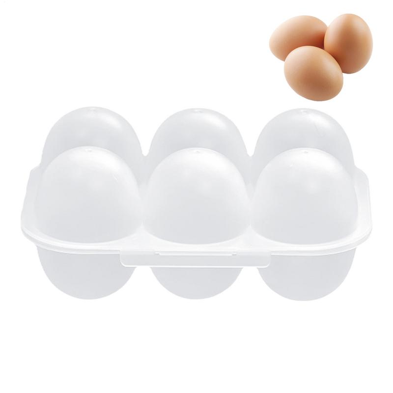 6 Grid Egg Holder Container Clear Reusable Egg Carton Kitchen Organizer Storage Box Egg Protection Box for Refrigerator Camping United States