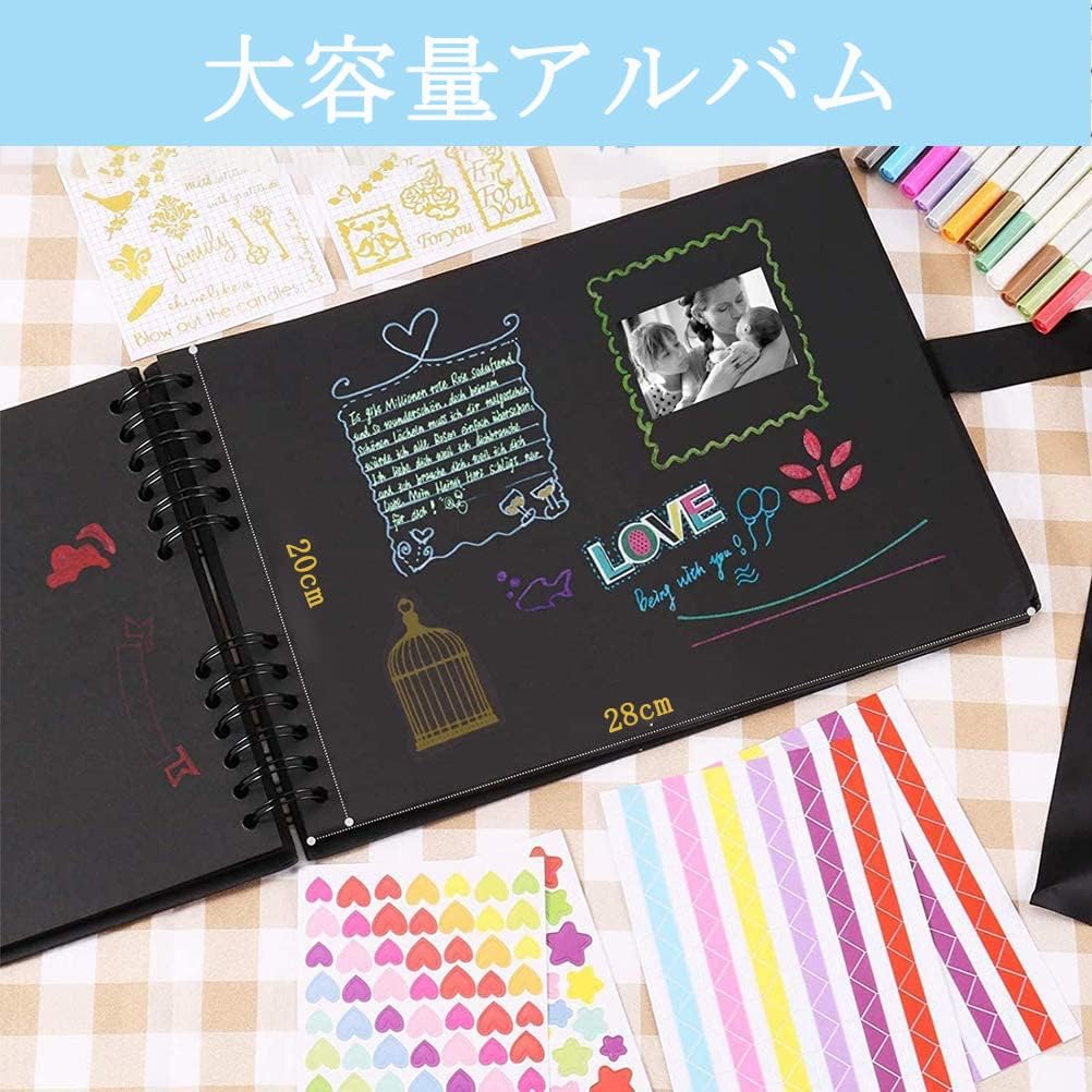 AIOR Handmade Scrapbook Photo Large DIY 40 31cm X Handmade Photo Clipping Stylish Photo Wedding Gift Album, Capacity, Mount, Sheets/80 Pages, 21.5cm,