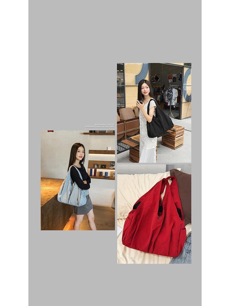 Women's Minimalist Multi-Pocket Tote - Large Capacity Cloth Handbag