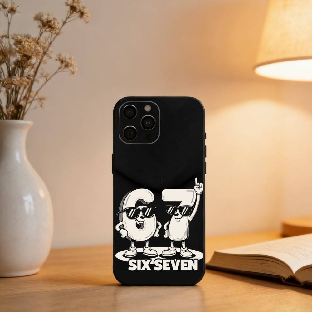 

67 S-Six S-Seven Чехол для телефона для iPhone 17,16,15,14,13,12,11 Plus,Pro Max,XS,Мягкий силиконовый черный чехол iPhone15