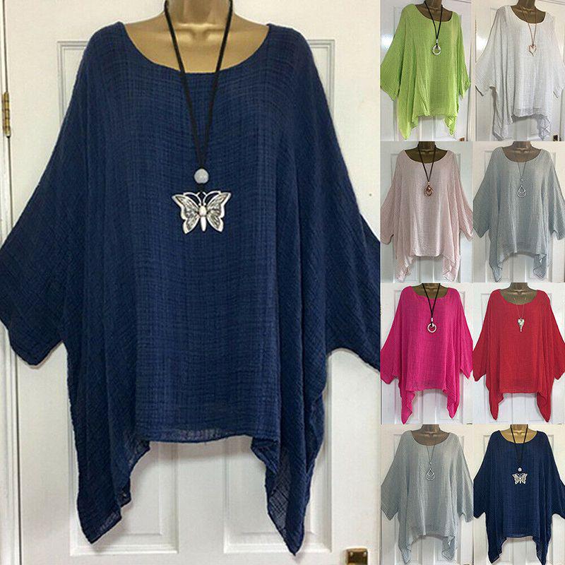 Size Plus Womens Summer T Shirt Kaftan Baggy Blouse Ladies Casual Tops Tunic
