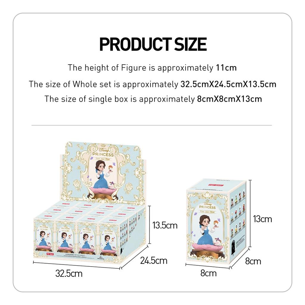 POP MART Disney Princess Create Your World Series Box of Pop Mart Gachapon Blind Box Plastic Premium PVC Soft Original Birthday Gifts [Assorted 12]