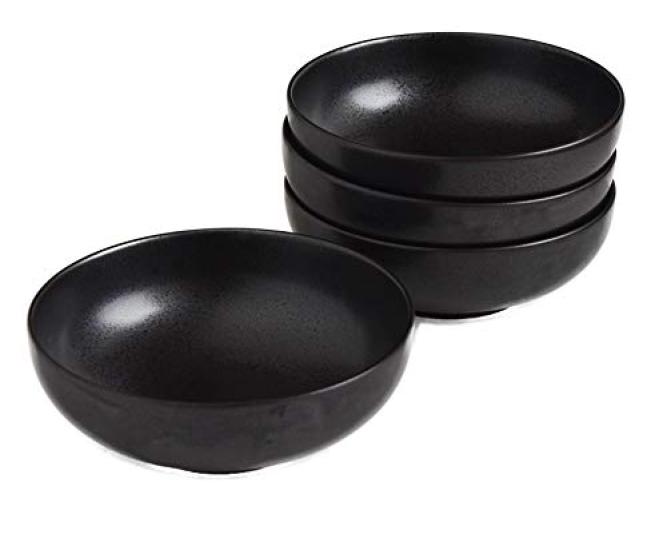 Set of 4 Lindstymest PIANO Black 6D Colored Safety Plates Bowls, 16cm, Soup/Salad Bowls, Tableware,