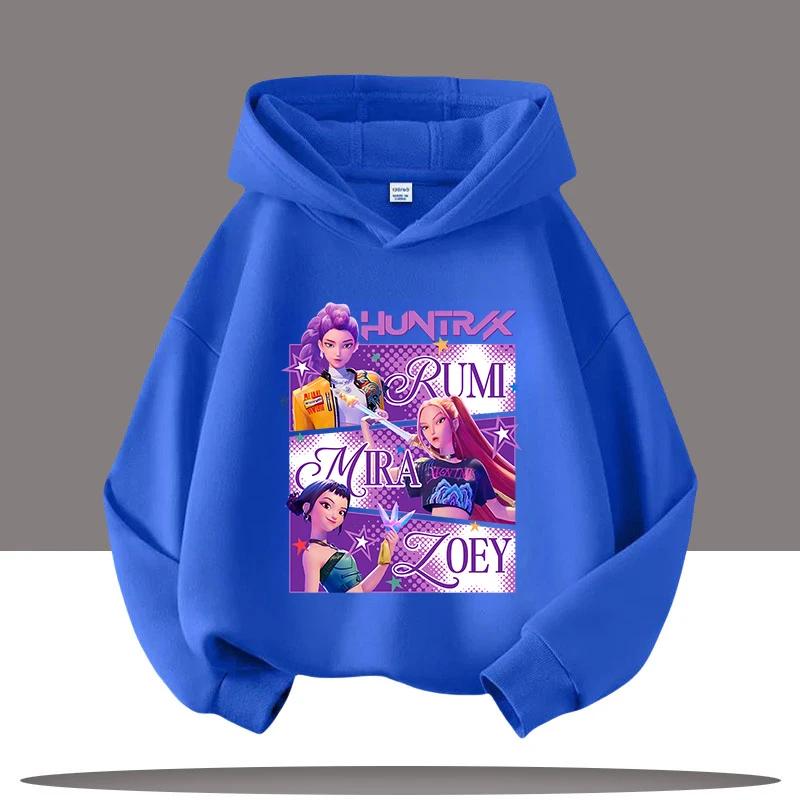 Children's Cartoon Printed Comfortable Hoodie Girls' Fashionable Sportswear Casual Long Sleeved Pullover