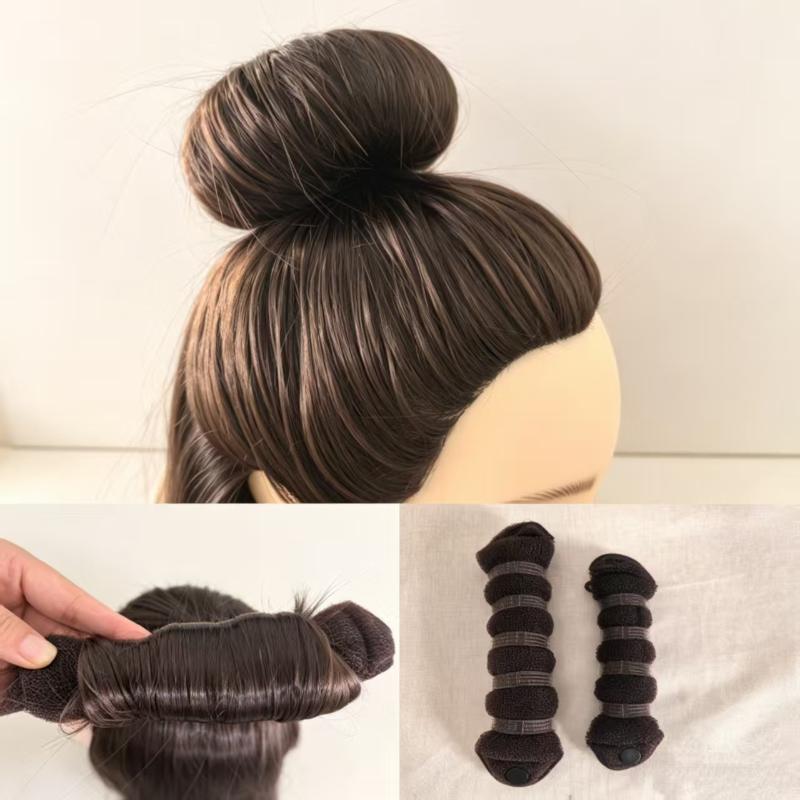 Black/Brown Magic Hair Bun Maker Donut Bagel For Hair Tools Hairpin Hair Accessories For Women Styling Braids Diy Hairstyling