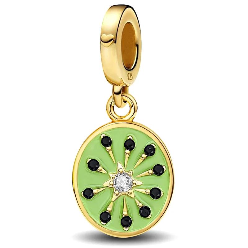 Kupfermetall, goldene Serie, Frucht-Glühwürmchen-Charm-Perlen, Komponenten für DIY-Armbandbastelarbeiten, hochwertiger Schmuck