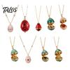Talos Openable Egg Pendant Necklace, Cubic Zirconia Heart Retro Box Jewelry Gift for Girlfriend Wife Mom