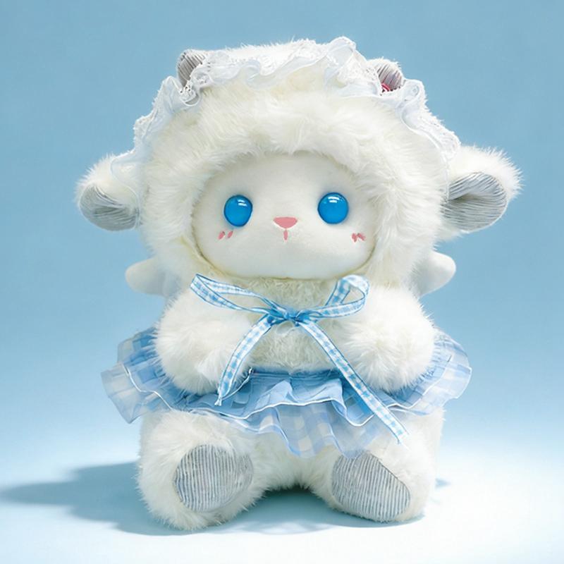 18/22cm Adorable Lamb Doll Plush Toy Sitting Lace Dressed Grassland Animal Sheep Plushie Appeasing Gift 18cm