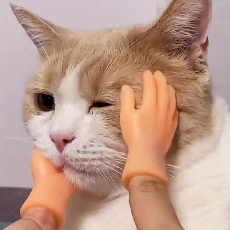 6 Stück Katze Spaß Spielzeug Kleine Handschuhe Katze Fingerhülle Mini Handmodell Silikon Kleine Handschuhe Katzenmassage Werkzeuge Haustier Katze Spielzeug