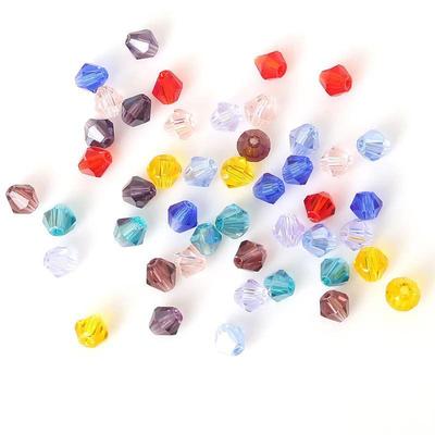 Contas de cristal de vidro facetado de 4 mm para joias DIY e acessórios de cabelo