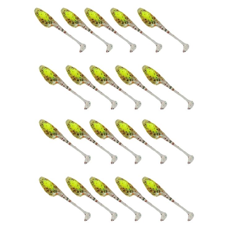 20Pcs Paddle Tail Swimbaits 5cm 1.2g Artificial Baits T Tail Swim Baits for Saltwater Soft Fishing Lures
