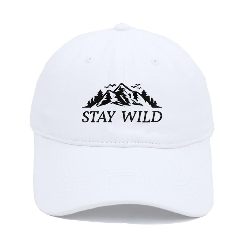 Stay Wild Mountain Embroidered Baseball Cap With Soft Top For Outdoor Sunshade