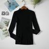 Women's Minimalist Turtleneck Pullover Sweater Warm Knitted Solid Color Basic Tops for Autumn Winter