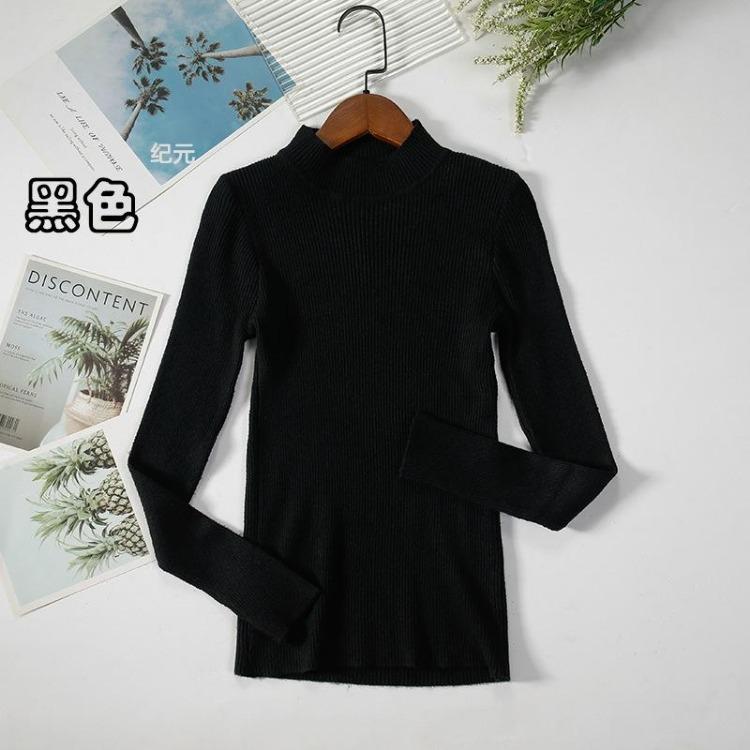 Women's Minimalist Turtleneck Pullover Sweater Warm Knitted Solid Color Basic Tops for Autumn Winter