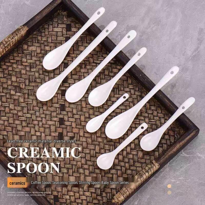 Mini Ceramic Long Handle Coffee and Dessert Spoon