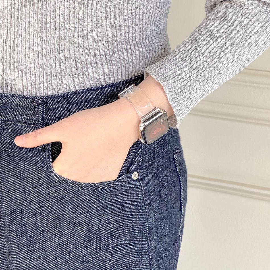 Ellago Apple Watch 1~11 Se Ultra 1 2 3 Clear Strap Band