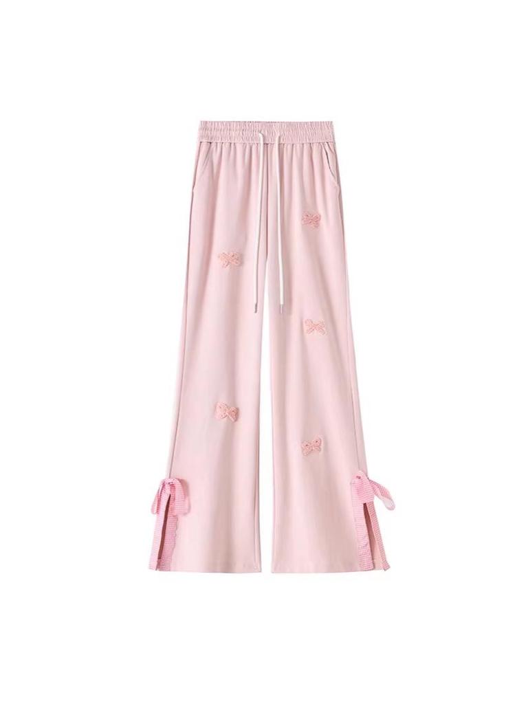 Süße Hose mit Schleife, hoher Taille und weitem Bein - Damen-Frühjahr/Sommer 2026 Trend