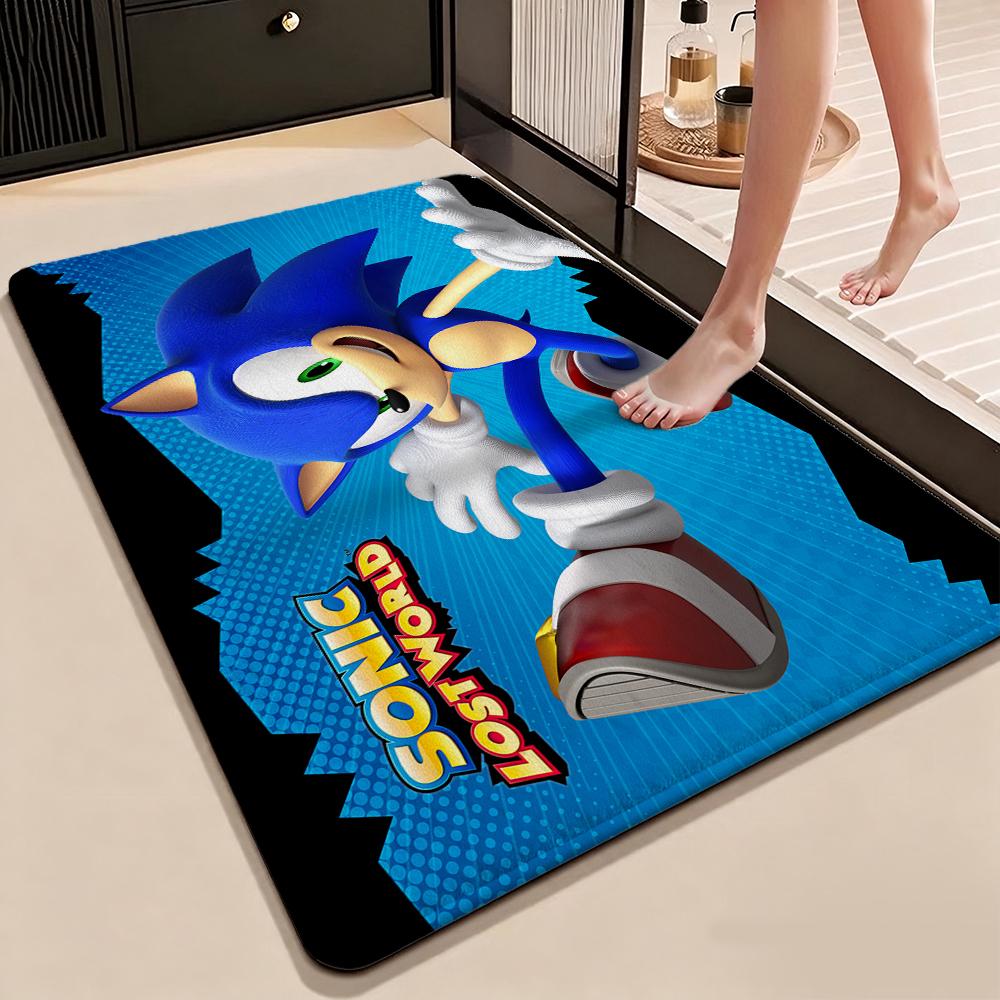Sonic Hedgehog Carpet Bath Mat Fluffy Rug Soft Foot Mat Under Desk Mat Living Room Rug Pet Friendly