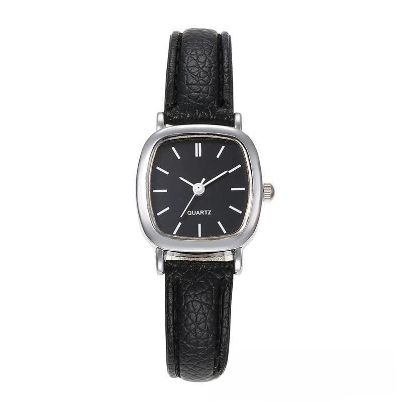 Vierkante Dames Eenvoudige Kleine Wijzerplaat Studentenhorloges Vintage Band Quartz Polshorloge