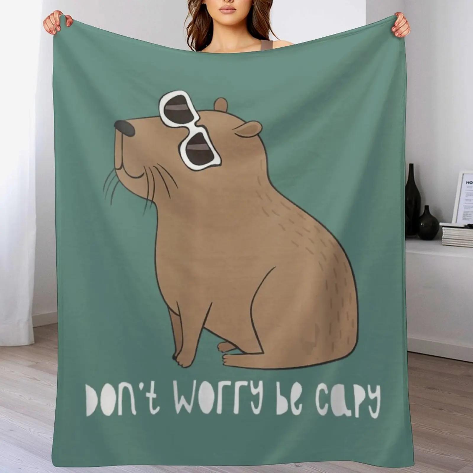

Womens Donapost Worry Be Capy Awesome Cute Capybara VNeck Throw Blanket Fuzzy Plush Throw Blanket for Sofa Chair 102x76cm(40x30in)