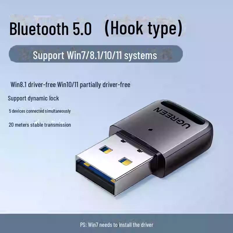 Greenlink Bluetooth 5.0 USB Adapter for Desktop and Laptop Computers (Windows 7/10)