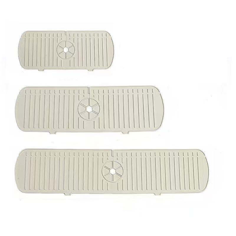 

3-Piece Set of Kitchen Sink Drain Board Silicone Non-Slip Mat Drainage Mat Faucet Storage Mat