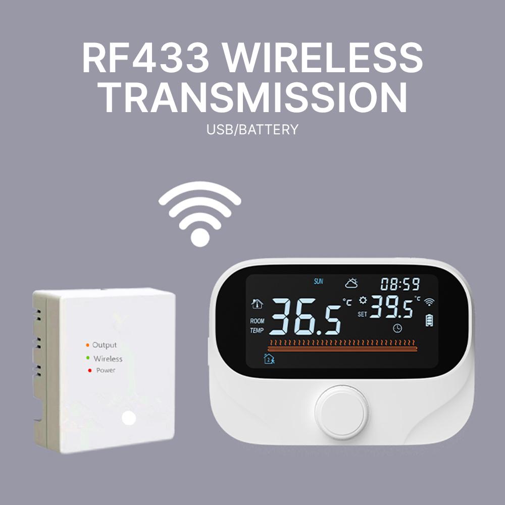 Smart Thermostat, WiFi AC Thermostat Wireless Digital   Programmable with Weather Report  , for House Boiler Heating Room Floor H