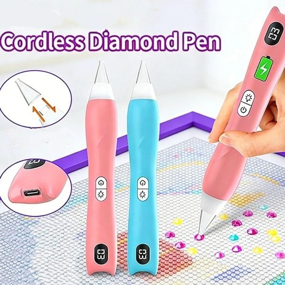 Rechargeable Electric Diamond Painting Pen Low‑Noise Led Light Handheld Diamond Art Pen Precision‑Pickup Vacuum‑Suction
