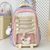 Schoolbag Mori Girls School Bag Large Capacity Bar Pain Bag Two-dimensional Transparent Pain Bag Dopamine Color Scheme School Bag