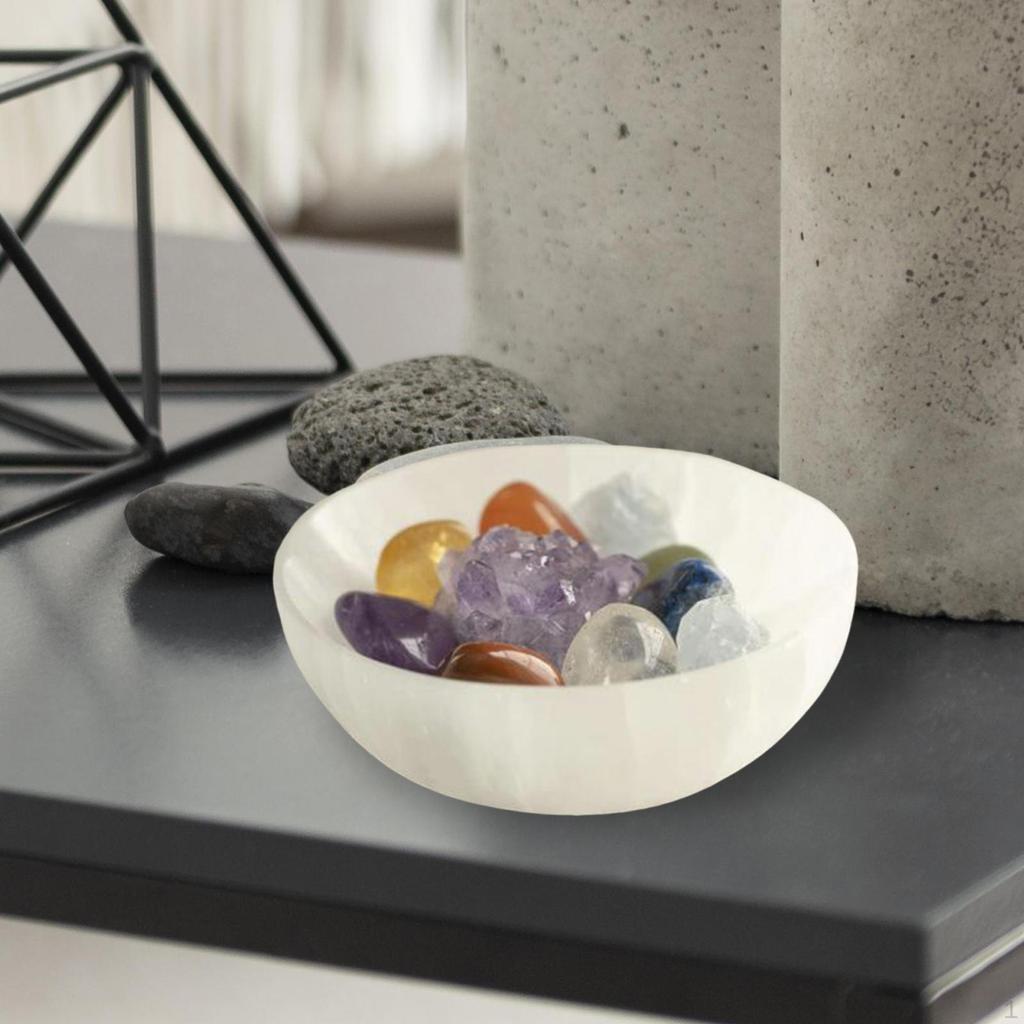 Selenite Crystal Bowl Decor Ornament Birthday Gift Decorative Jewelry Organizer for
