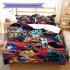 Son Goku Pattern Bedding Quilt Set Quilt Cover Pillowcase Home Decoration Gift (1 * Duvet Cover + 2 * Pillowcase, Without Core)