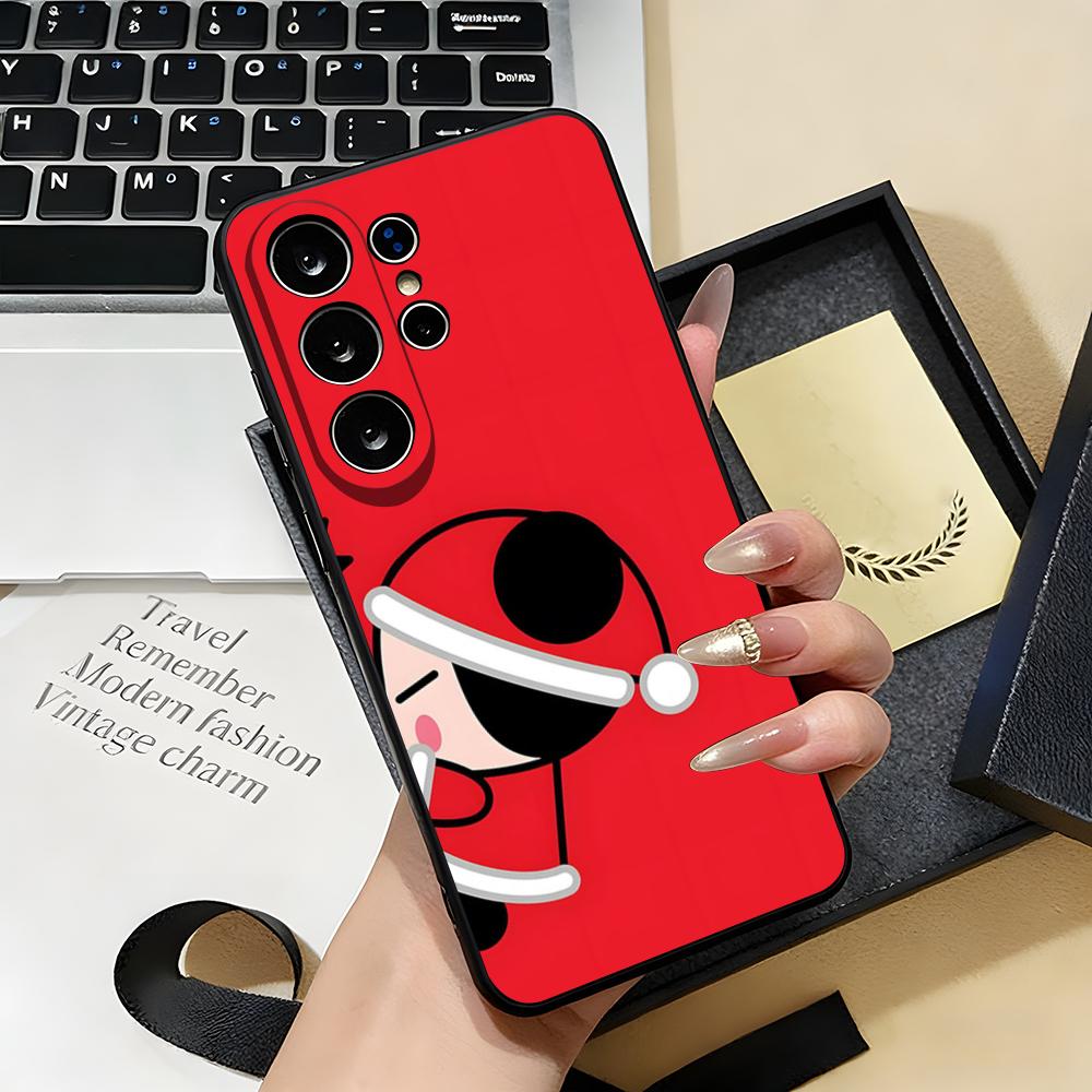 

Fashion Cute Cartoon Pucca Phone Case For Samsung S26 S25 S24 FE S23 S22 S21 Plus S20 Ultra Note20Ultra Black Soft Shell Galaxy S26 Plus