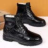 Martin Boots Men's Autumn and Winter Velvet Thermal Cotton Boots 2025 New High-top Middle-aged and Elderly Leather Shoes