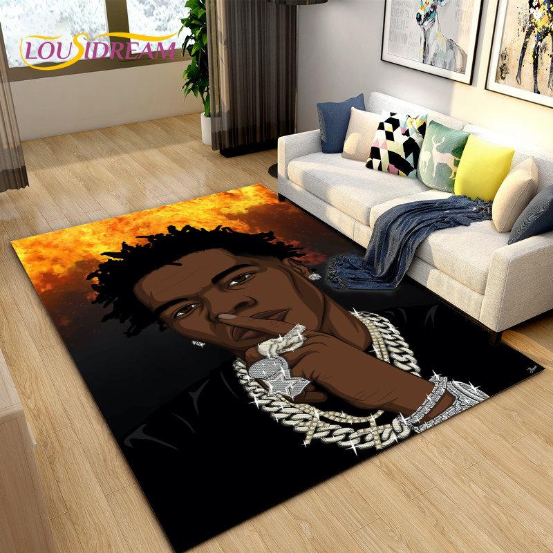 Legend Star Hip Hop Art Rapper Area Rug Large,Carpet Rug for Living Room Bedroom Sofa Doormat Decoration,Kids Non-slip Floor Mat