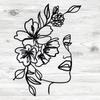 Metal Line Art Wall Decoration Woman Face Flower Hanging Art Minimalist Modern Wall Line Decor for Bedroom Bathroom Living Room