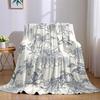 Floral & Bird Pattern Flannel Blanket Warm Soft Halloween Christmas Couch Warm Cozy Decorative Decor Gift for All Season