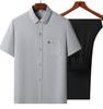 Men's Ice Silk Summer Short-Sleeve Shirt Set for Middle-Aged and Elderly