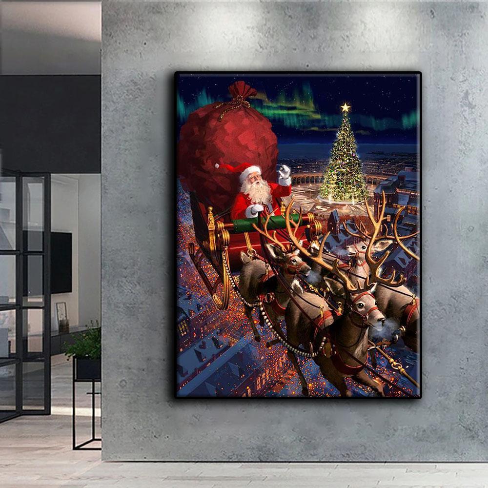 5D DIY Diamond Painting Cross Stitch Christmas Tree Santa Snowman Diamond Embroidery Mosaic Wall Art Home Decoration