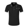 Men's Fashion Collar Print  Loose Polo Shirts Short Sleeve Turn-down  Solid Color Simple T-shirt Top