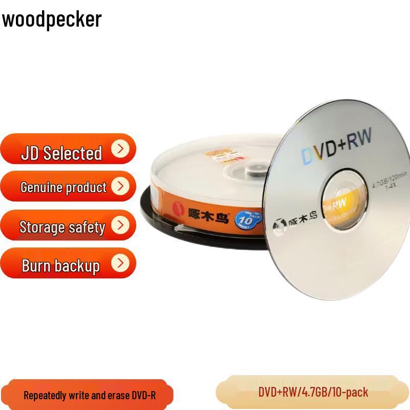 Woodpecker 4.7GB DVD+RW Rewritable Discs