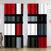 Cortinas con diseño de bloques de color geométricos de cuatro colores, Cortinas para Ventana Oscurecedoras con Bolsillo para Barra, para Decoración del Hogar