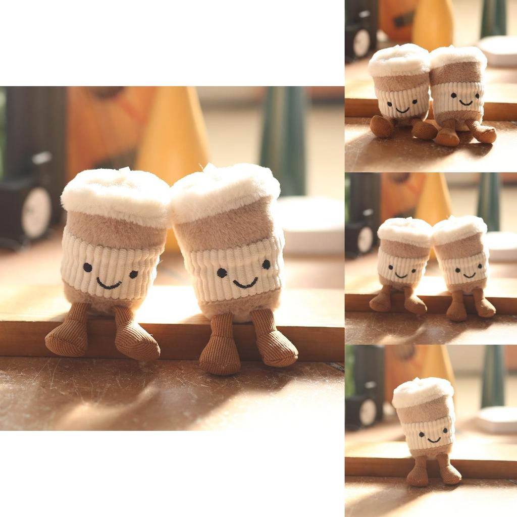 Animal Plush Keychain Milk Tea Cup Design Pp Cotton Stuffed Toy Gift For Girls