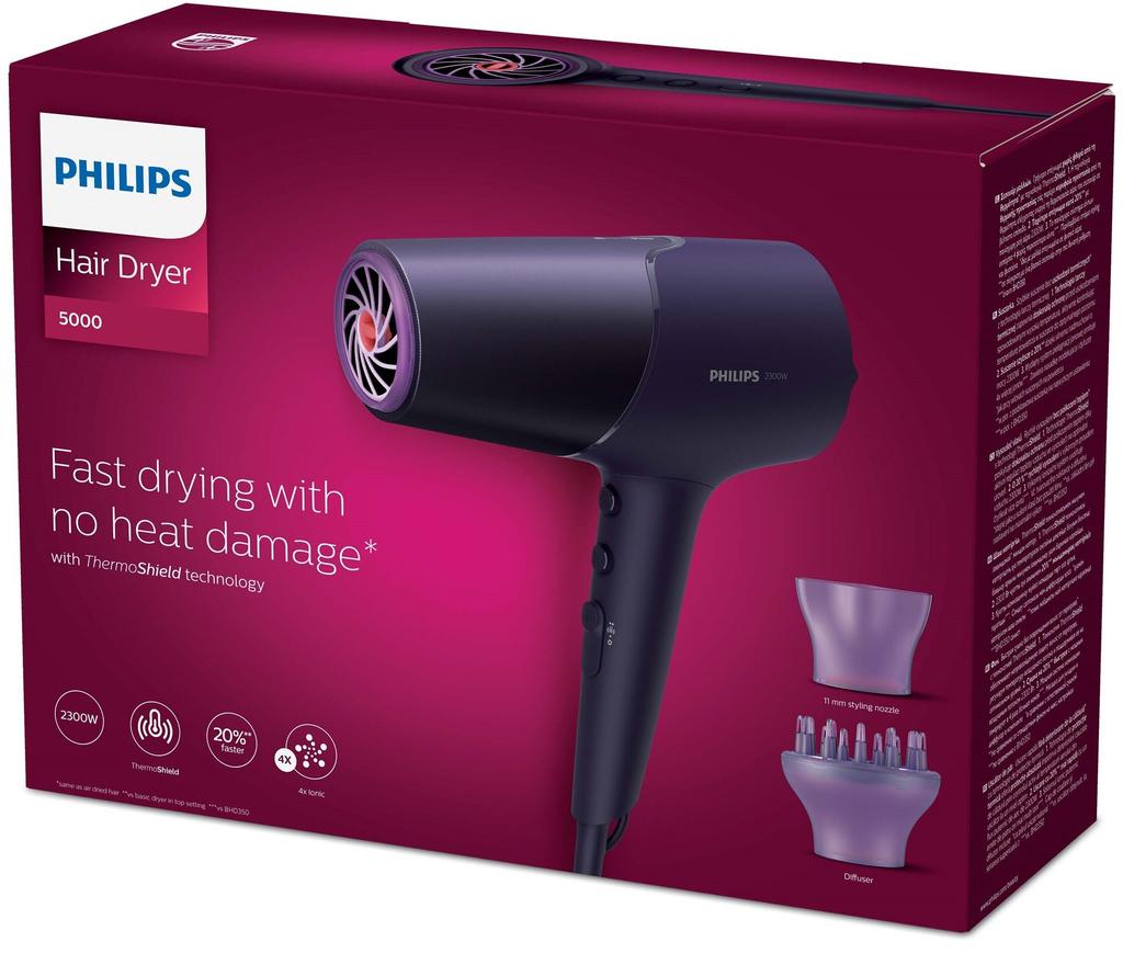 Philips Bhd514/00 Hair Dryer Purple 2300W 1 Pc