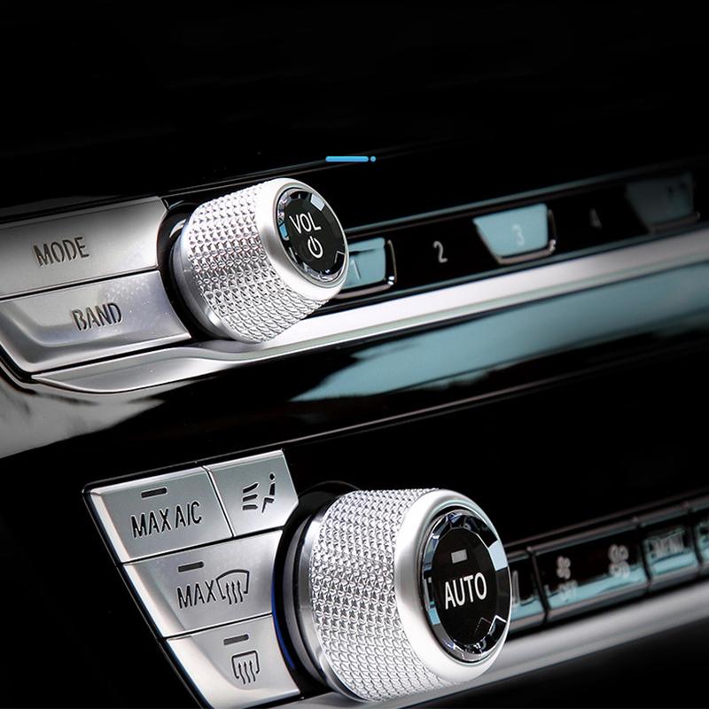 Crystal Car Volume & AC Control Knob Cover For BMW F30 F10 F25 F15 F02 G30 G01 G02 Interior Trim Mouldings Accessories