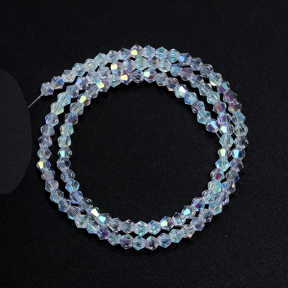 1String 3/4/6/8/10mm Transparent AB Color Crystal Beads Round Square Loose Spacer Glass Beads For DIY Bracelet Necklace Jewelry